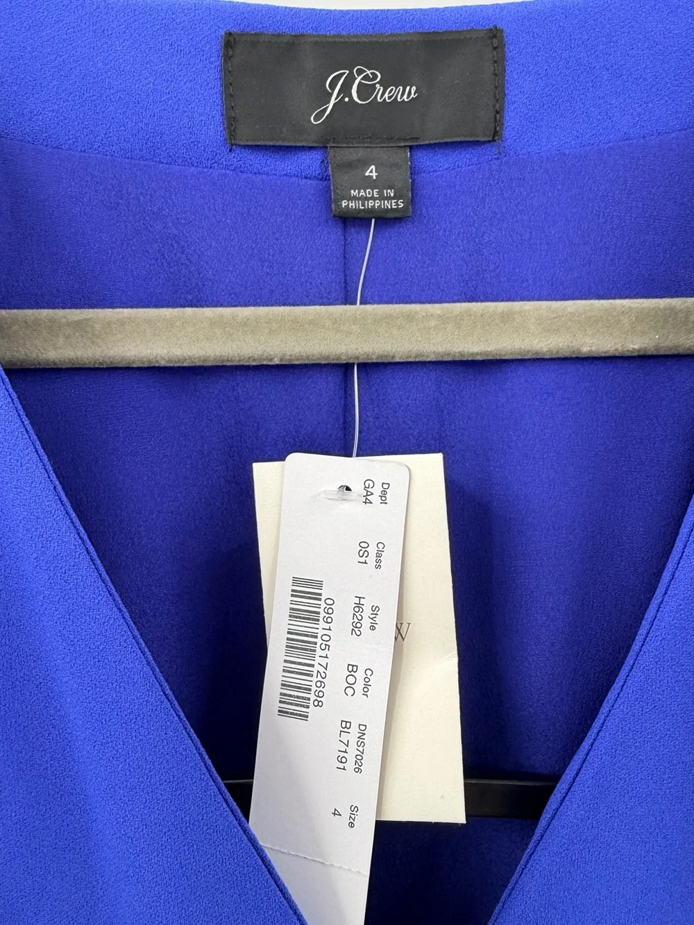 J. Crew Blue Wrap Dress Size 4 NEW